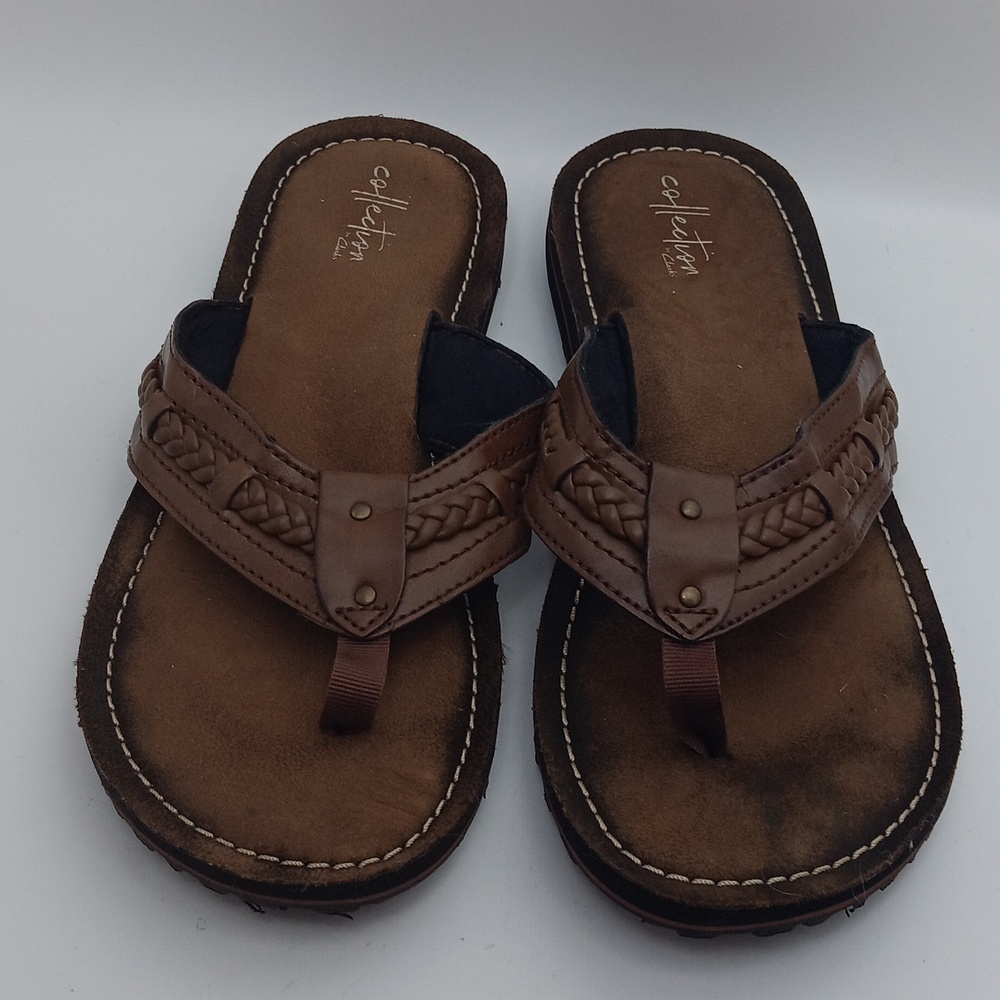 CLARKS BROWN LEATHER SANDALS
